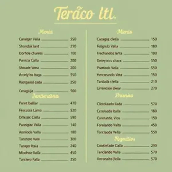 Cardápio Terraço Itália 2025: Preços